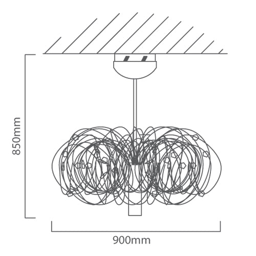 Eurolux Lighting: Chandeliers Eurolux - Chaos 30LT Chandelier 900mm Chrome - Lighting, Lights - CH144