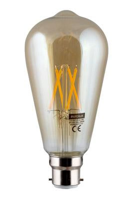 Eurolux - Amber LED Filament Pear B22 4w