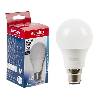 Eurolux - LED A60 Classic Core B22 9w 4000K Single Box