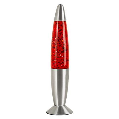 Eurolux - 13 Glitter Lamp Silver Metal Cap and Base Red Water