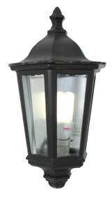 Eurolux - Lantern 3 Panel Half Wall Black 1xE27