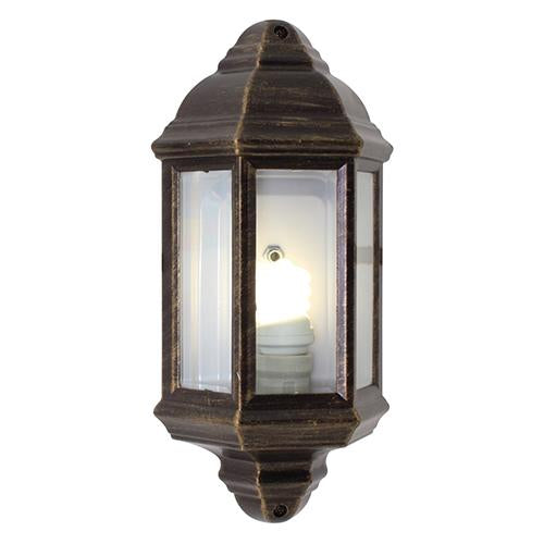 Eurolux - Lantern 3 Panel Half Wall Black Gold 1xE27