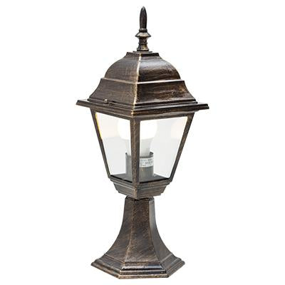 Eurolux - Lantern 4 Panel Pedestal Black Gold