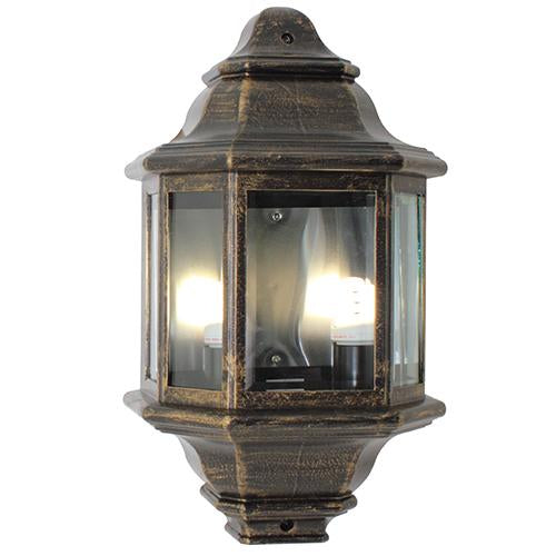Eurolux - Lantern 5 Panel Large Half Wall 300mm B/Gold