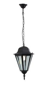 Eurolux - Lantern 6 Panel Pendant Black