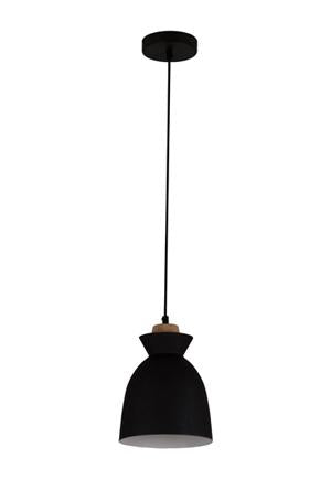 Eurolux - Charlotte Pendant 190mm Black/Wood