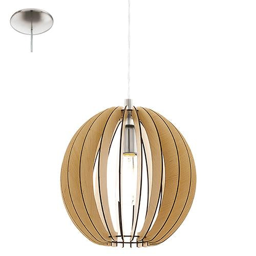 Eurolux - Cossano Pendant Maple & Satin Chrome