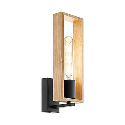 Eurolux - Littleton 1LT Wall Light Black and Wood