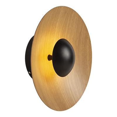 Eurolux - Medium Round Wall Light Wood Grain