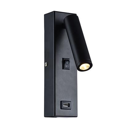 Eurolux - USB Wall Light 50mm Black