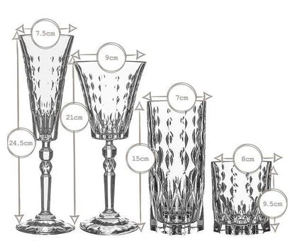 RCR - Marilyn Crystal Wine Glass - 160ml - Set of 6, Crystal Glass, Stemware