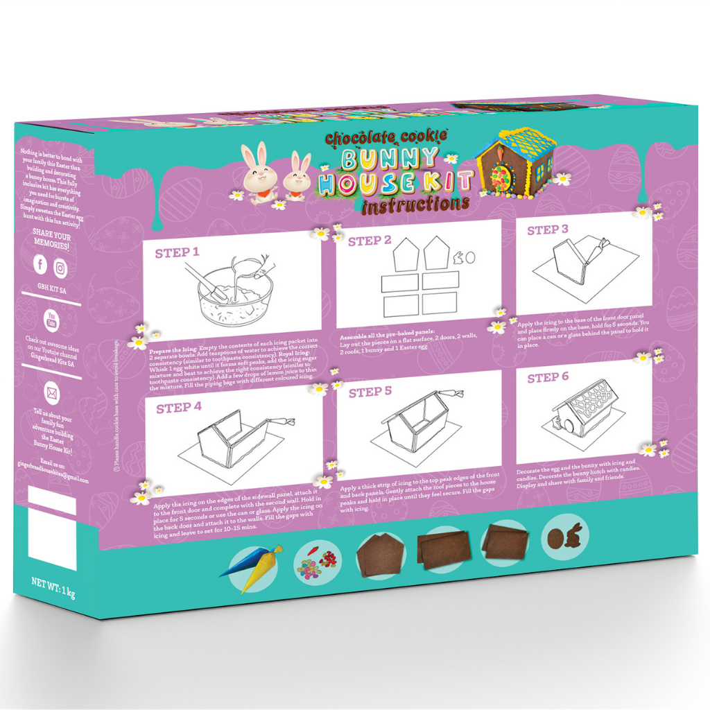 Chocolate Cookie Bunny House Kit. Party supplies. Party decor. Party favors. Easter