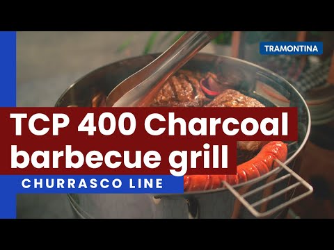 Tramontina TCP 400 stainless steel charcoal Braai with enameled steel charcoal tray - TRM-26500006