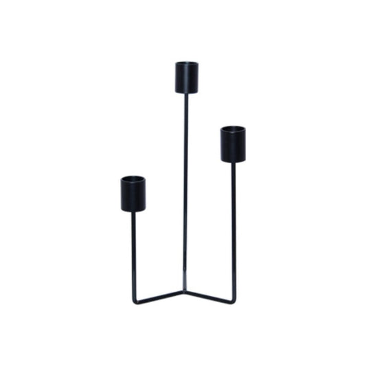 iHouzit Candle Holders Black 3 Tier Candle Stick (23 cm)