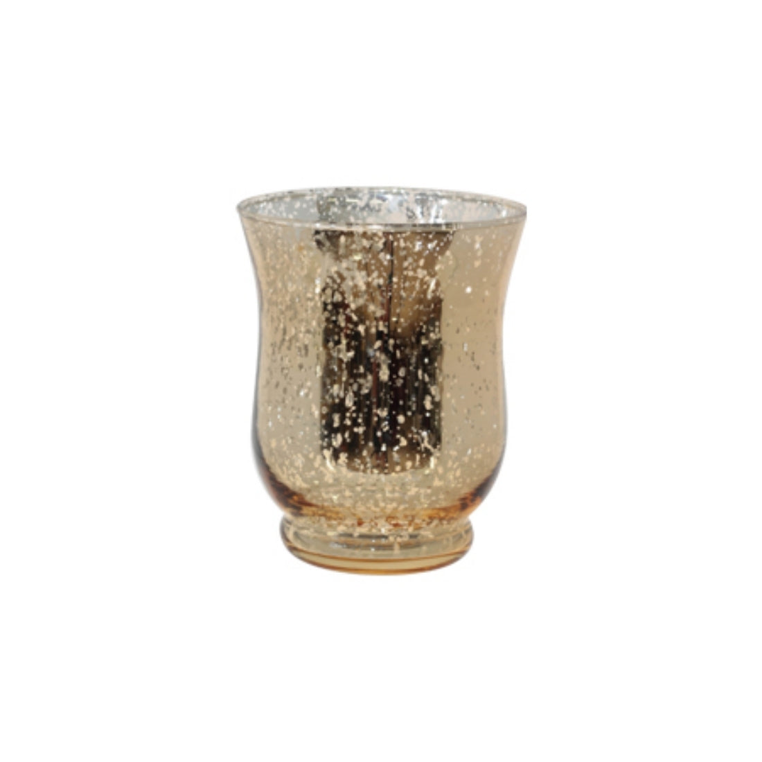 Glass Candle Holder - Gold Mercury (11 x 9 cm)