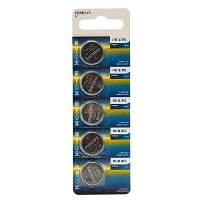 Philips CR2032 Lithium Coin Battery 3V 5 Blister
