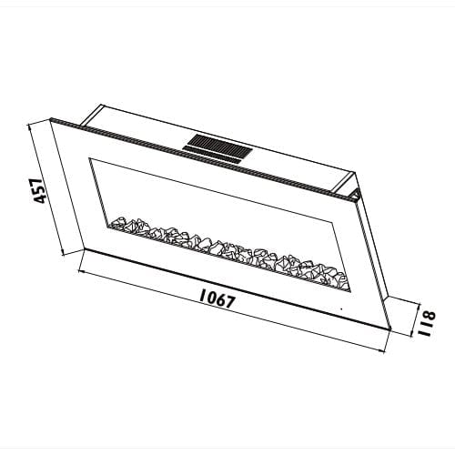 Radiant - Fireplace Decorative Flat Indoor with Pebbles 1800w - RHE6