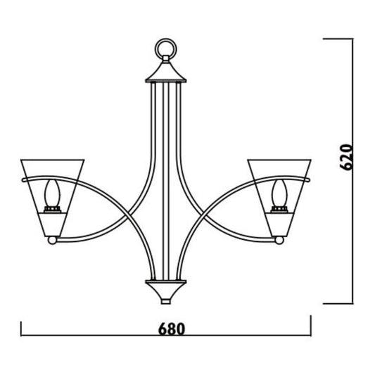 Radiant - 5LT Chandelier Black 5xE14 - RCH89