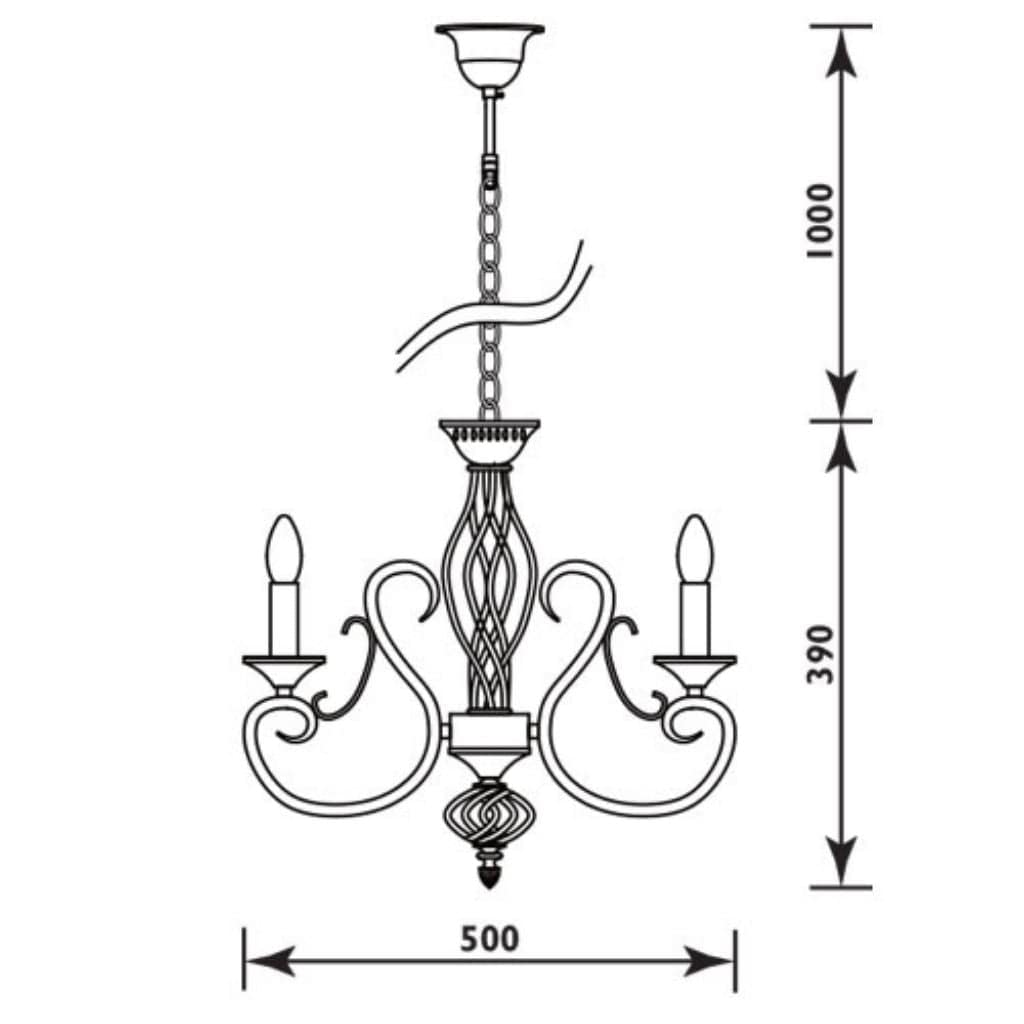 Radiant - 5LT Chandelier Black 5xE14 - RP188