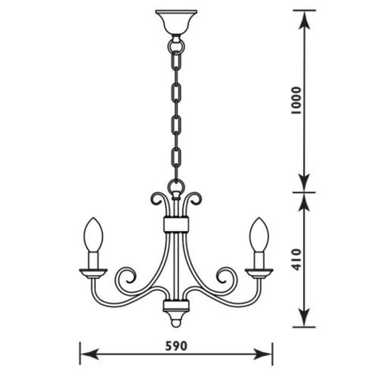 Radiant - 6LT Chandelier Black 6xE14 - RP193