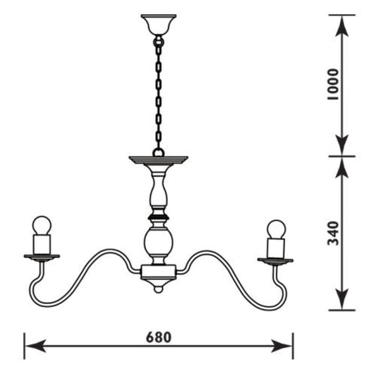 Radiant - 8LT Chandelier Black 8xE27 - RP186