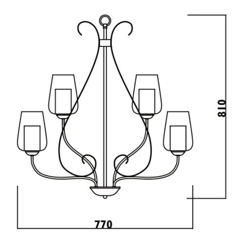 Radiant - 9LT Chandelier Black - RCH93