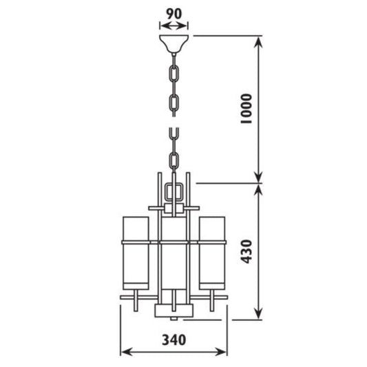 Radiant - Alberto 4LT Chandelier Brown - RCH70