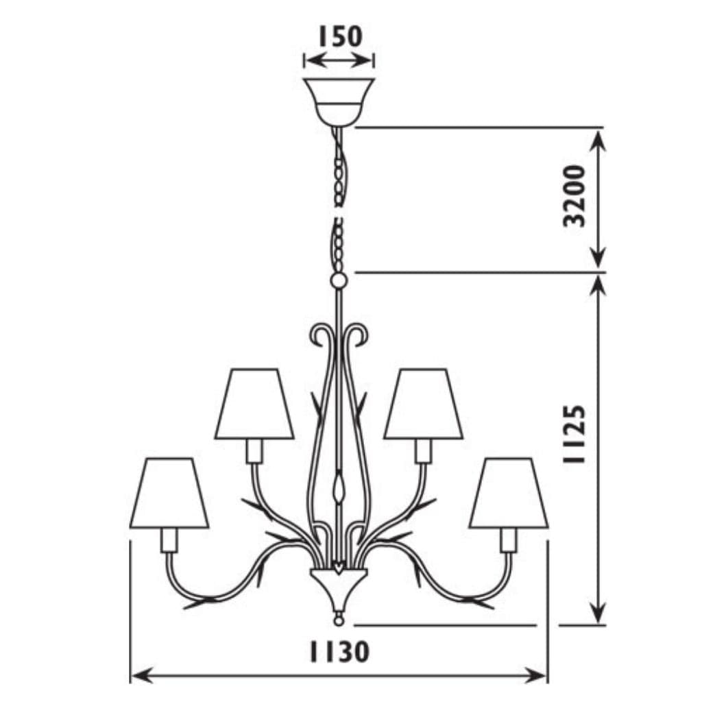 Radiant - Arum 21LT Chandelier Charcoal 21xE27 - RCH56