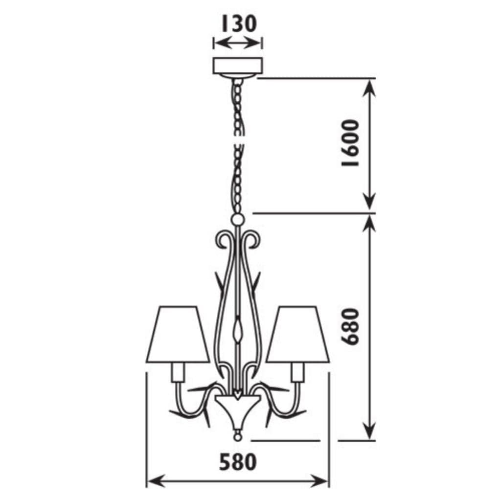 Radiant - Arum 5LT Chandelier Charcoal - RCH54