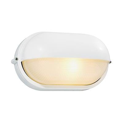 Radiant - Oval Large Grid Bulkhead White 1xE27 - RB136W