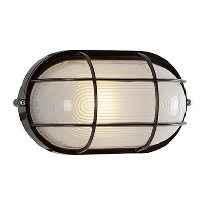 Radiant - Oval Small Grid Bulkhead Black 1xE27 - RB127B