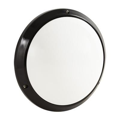 Radiant - Polycarb Round Bulkhead Black 2xE27 60w - RB148
