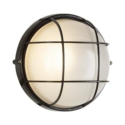 Radiant - Round Large Grid Bulkhead Black 1xE27 - RB164B