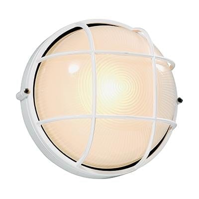 Radiant - Round Large Grid Bulkhead White 1xE27 - RB164W