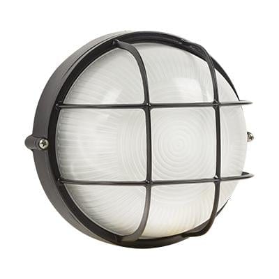 Radiant - Round Small Grid Bulkhead Black 1xE27 - RB155B