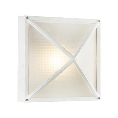 Radiant - Square Medium Grid Bulkhead White 1xE27 - RB142W