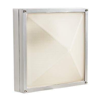 Radiant - Square Medium Plain Bulkhead Silver Grey - RB141SG