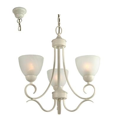 Radiant - Beau 3LT Chandelier 480mm French White - RCH73FW