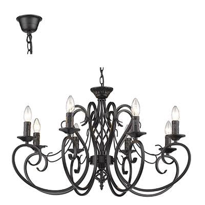 Radiant - Chandelier 8LT Black 8xE14 - RP190