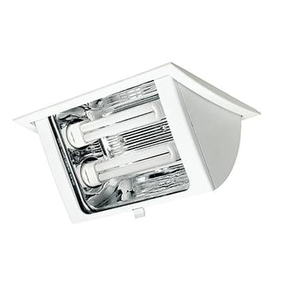 Radiant - Downlight Cfl 2x18w - Rectangle Tilt - C/o 195x260mm - Discontinued - RD45W