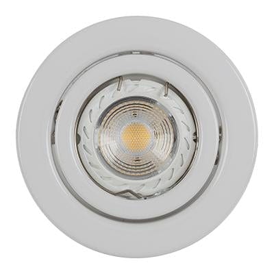 Radiant - Downlight Tilt Steel White NO L/Holder C/O 85mm - RD248W