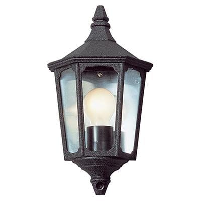 Radiant Lighting: Outdoor Light - Outdoor Wall Lights Radiant - Half Lantern 3 Panel Small Black - RO237B