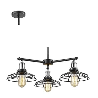 Radiant - 3LT Pendant Black and Chrome 3xE27 - RP182
