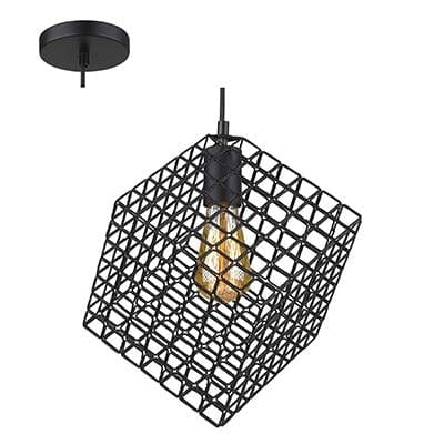 Radiant - Square Grid Pendant Black 1xE27 - RP124