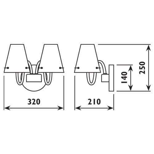 Radiant - Madlyn Wall Light Chrome 1xE14 - RW142
