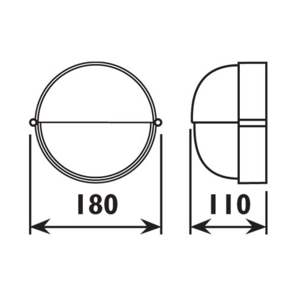 Radiant Wall Light Fixtures Radiant - Round Small Eyelid Bulkhead White 1xE27 - RB154W