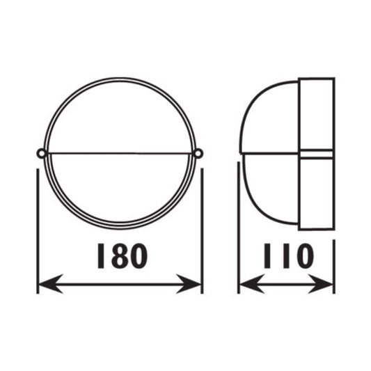 Radiant Wall Light Fixtures Radiant - Round Small Eyelid Bulkhead White 1xE27 - RB154W