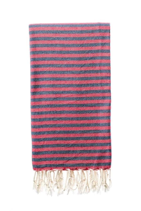 Süd Turkish Towel (100 x 180)-CC - Süd - Navy & Red