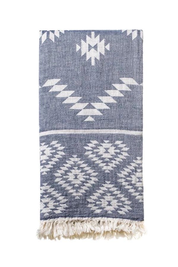 Kelim Turkish Towel (95 x 175)-CC - Kelim - Navy