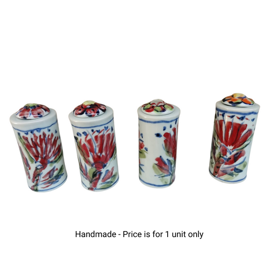 Esra Bosch - Ceramic - Tall Barrel Oil Lamp - Pincushion Design - Handmade